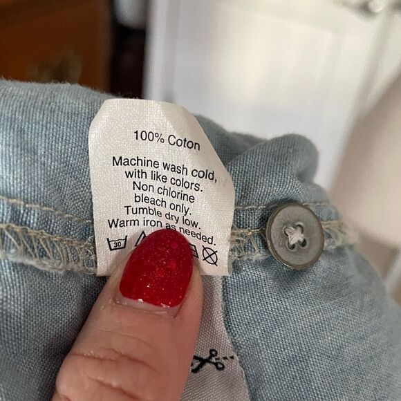 Madewell Chambray Polk Dot Button Down - Picture 8 of 8